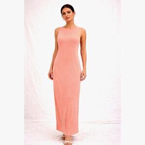L*space Nico Ribbed Cut Out Dress Coral  XL Reversible
